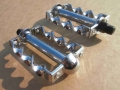 Pedales lowrider trenzados cromados 9/16 pulgadas frontal